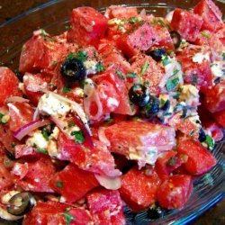 Amazing Watermelon Greek Salad With Feta recipe