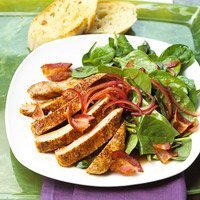 Spinach Salad With Ancho Chili Pepper Chops recipe