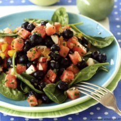 Blueberry Spinach Salad With Ginger Dressing recipe