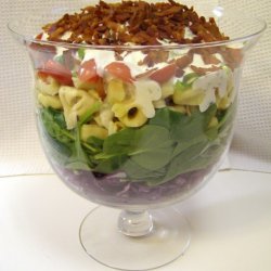 Layered Spinach Tortellini Salad recipe
