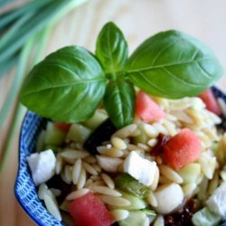 Pasta Salad With Watermelon And Goats Cheese recipe