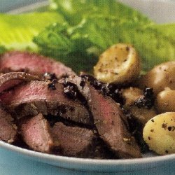 Caesar Beef Steak With Chunky Olive Tapenade And S... recipe
