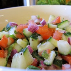 Tomato Cucumber And Red Onion Salad With Mint recipe