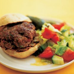Elvis Burger With Chopped Salad And Pickled Gherki... recipe