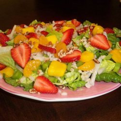 Romaine Salad With Strawberries Mangoes And Barley recipe