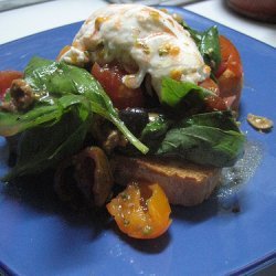 Basil Salad With Mozzarella On Ciabatta Bread recipe