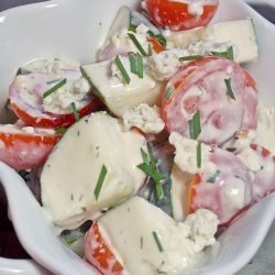 Blue Buttermilk Dressed Tomatoes And Cucumbers recipe