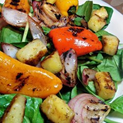 Grilled Veggies And Spinach Salad recipe