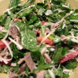 Warm Berry Beef Spinach Salad recipe