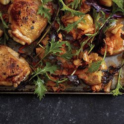 Roast Chicken with Kimchi Smashed Potatoes recipe