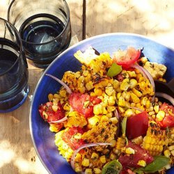 Charred Corn Salad with Basil and Tomatoes recipe