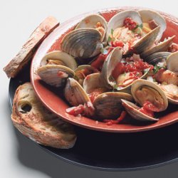 Clams with Smoky Bacon and Tomatoes recipe