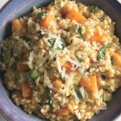 Risotto with Butternut Squash, Leeks, and Basil recipe