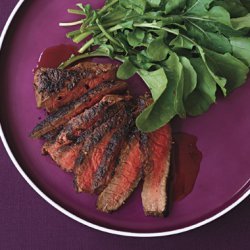Steak with Mixed Peppercorns and Pomegranate Glaze recipe