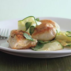 Chicken Breasts with Zucchini Pappardelle recipe