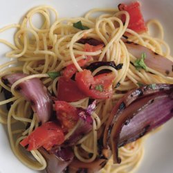 Spaghetti with Smoky Tomatoes and Onions recipe