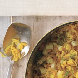 Toasted Orzo with Saffron and Fennel recipe