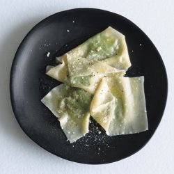 Pea and Parmesan Wonton Ravioli recipe