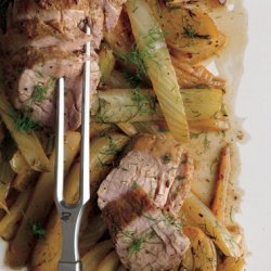 Fennel-Rubbed Pork Tenderloin with Roasted Fennel Wedges recipe