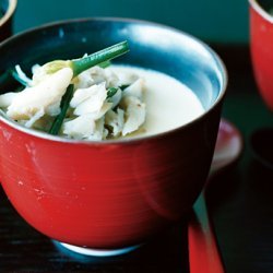 Steamed Egg Custard with Blue Crab and Flowering Chives recipe