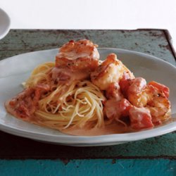 Capellini with Shrimp and Creamy Tomato Sauce recipe