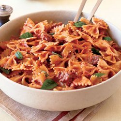 Farfalle with Sausage, Tomatoes, and Cream recipe
