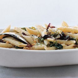 Penne Rigate with Mixed Greens and Pine Nuts recipe