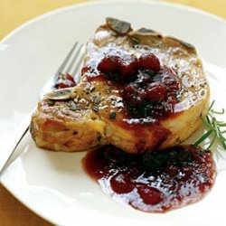Pork Chops with Cranberry, Port, and Rosemary Sauce recipe