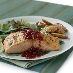 Mustard-Roasted Salmon with Lingonberry Sauce recipe