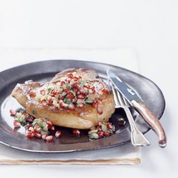Panfried Pork Chops with Pomegranate and Fennel Salsa recipe