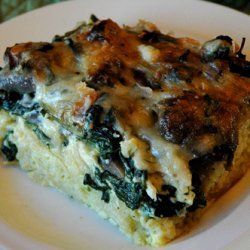 French Baguette Casserole With Egg Spinach Mushroo... recipe