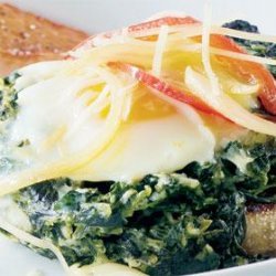 Crescent Dragonwagons Poached Eggs In Spinach Nest... recipe