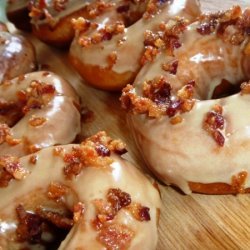 Maple Bourbon Glazed Doughnuts With Bacon Sprinkle... recipe