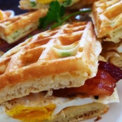 Cheddar & Scallion Waffle Breakfast Sandwich recipe