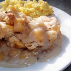 Ham And Cheese Biscuits With Peach Gravy recipe