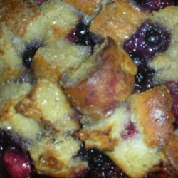 Tripple Berry Bread Pudding With Vanilla Cream Sau... recipe