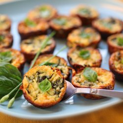 Crustless Zucchini And Basil Mini-quiches recipe