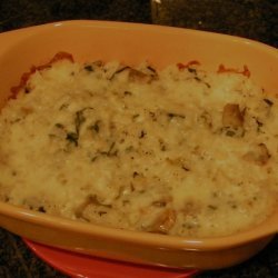 Cheesy Rice With Fresh Spinach And Mushrooms recipe