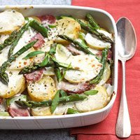 Yummy Asparagus Potato Ham Bake recipe