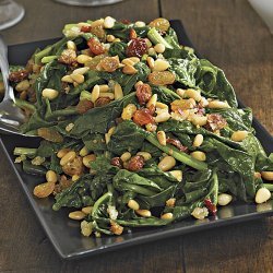 Sauted Spinach With Pine Nuts recipe