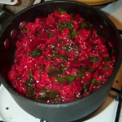 Rosy Rice Risotto With Beets And Kale recipe