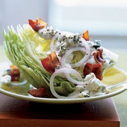 Iceberg Wedge with Warm Bacon and Blue Cheese Dressing recipe