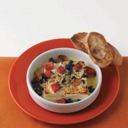 Roasted Feta with Olives and Red Peppers recipe