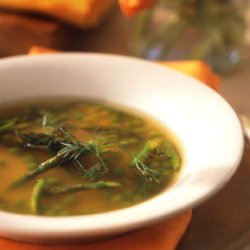 Chicken Soup with Asparagus, Peas, and Dill recipe
