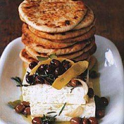 Feta and Marinated Niçoise Olives with Grilled Pitas recipe