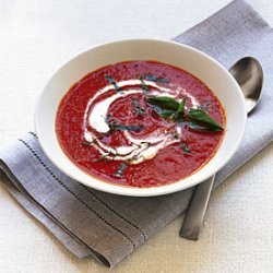 Roasted Red Pepper Soup with Orange Cream recipe