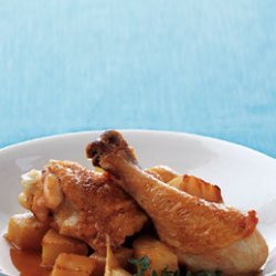 Braised Chicken with Celery Root and Garlic recipe
