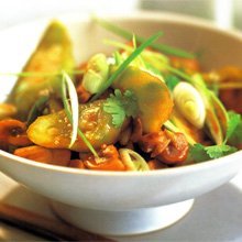 Luffa Squash With Mushrooms Spring Onionscoriander recipe