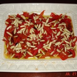 Roasted Peppers With Honey And Almonds recipe