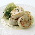 Scallops With Tarragon Cream And Wilted Butter Let... recipe